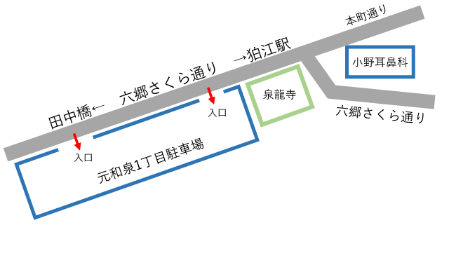 分院から駐車場まで